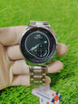 Bestwin men’s black dial and silver chain automatic watch