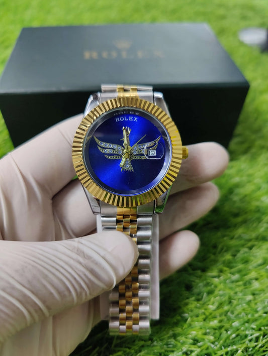Two-tone Rolex Datejust 36mm men’s watch with dark blue diamond dial