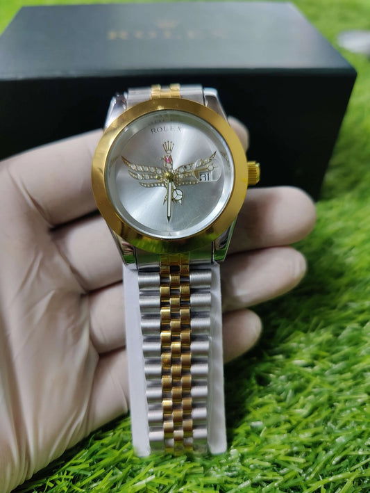 Two-tone Rolex Datejust 36mm men’s watch with silver diamond dial