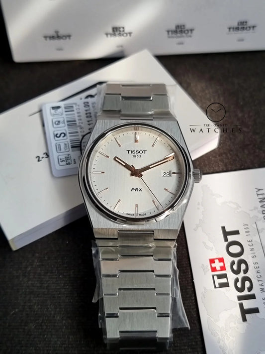 Tissot Men's PRX 40mm Quartz White Dial – Stainless Steel Watch